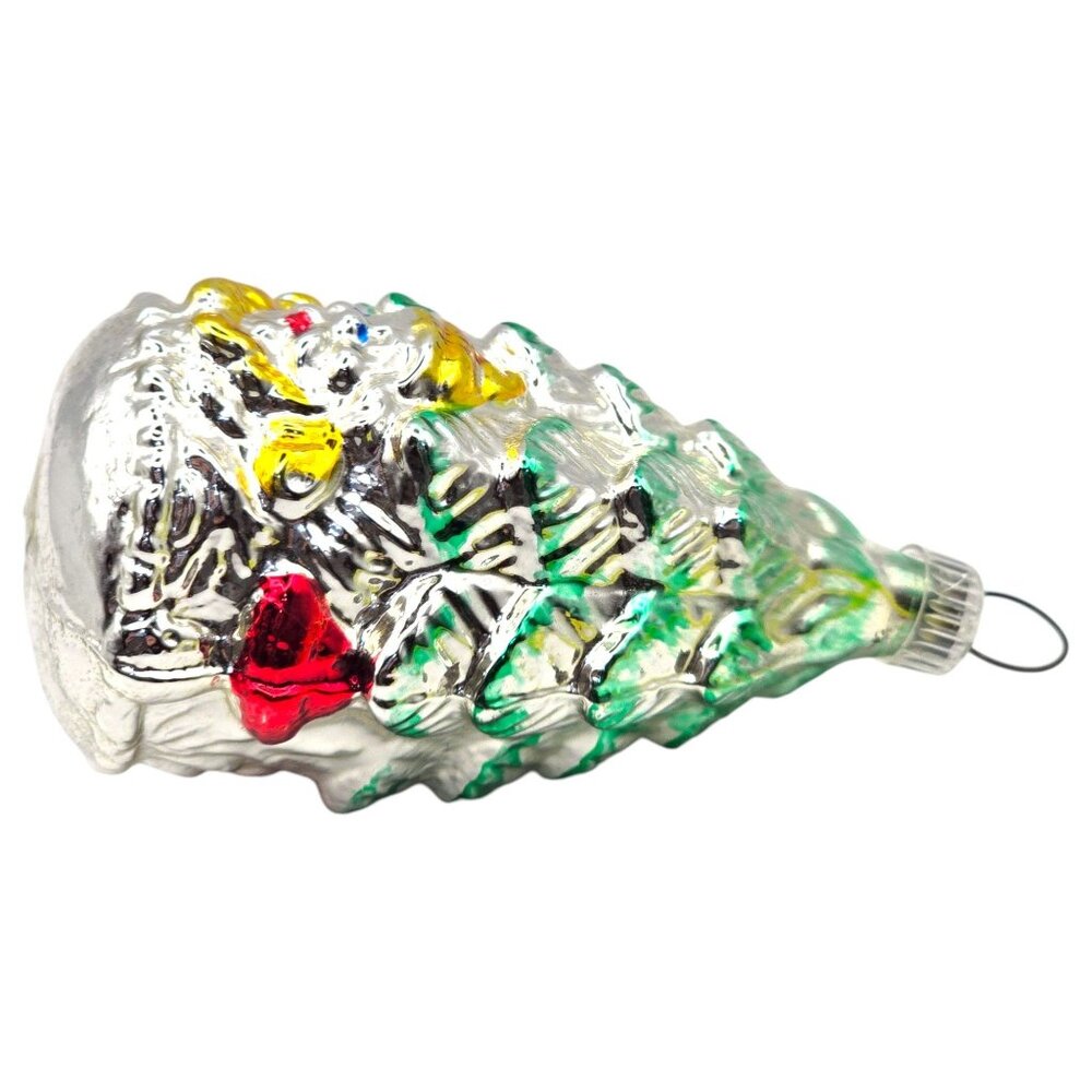 Vtg West Germany Merury Glass Christmas Tree Ornament 3.5" Ges Gesch Santa Face - Picture 4 of 8